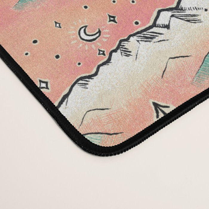 Monte Vista - pink peach and teal Desk Mat Gallery Image 4