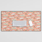 Monte Vista - pink peach and teal Desk Mat Gallery Image 1