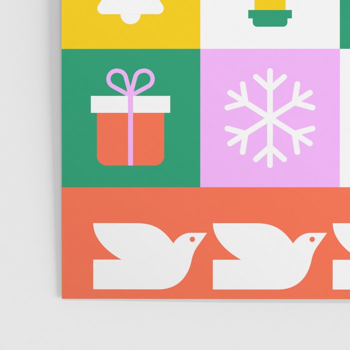 Christmas geometric mosaic art pattern Poster Gallery Image 3