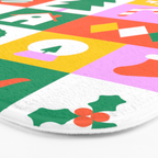 Christmas geometric mosaic art pattern Bath Mat Gallery Image 3