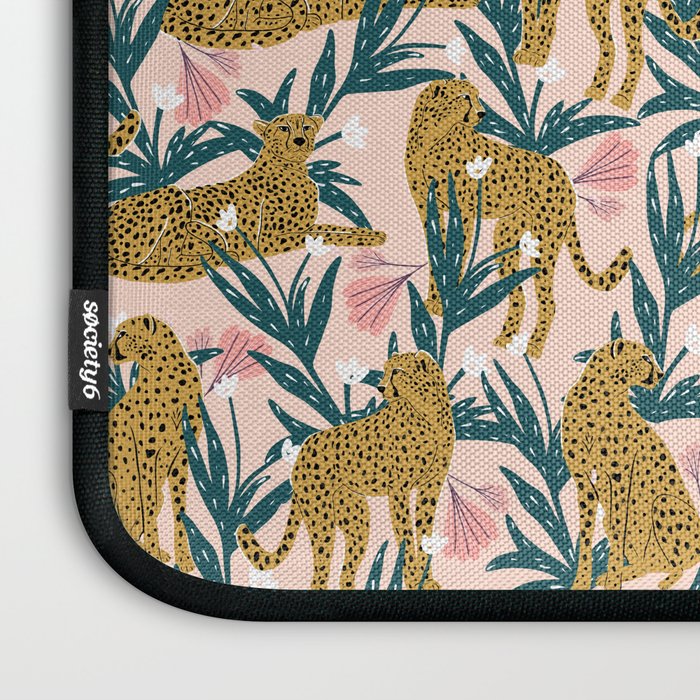 Cheetah jungle print on blush pink  Laptop Sleeve Gallery Image 3