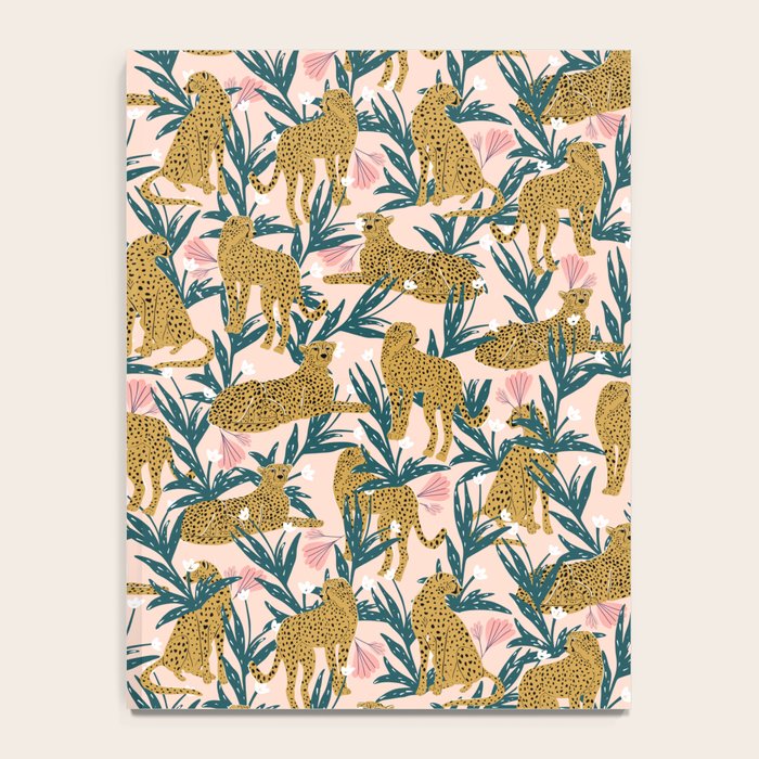 Cheetah jungle print on blush pink  Notebook Gallery Image 4