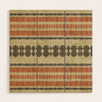 Orange Linen Mud Cloth Wood Wall Art Gallery Image 1