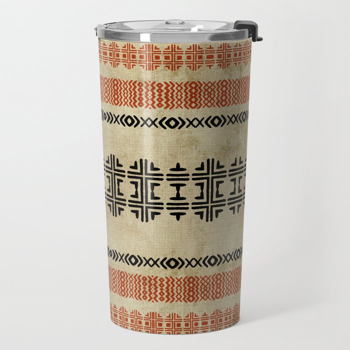 Orange Linen Mud Cloth Travel Mug Gallery Image 2