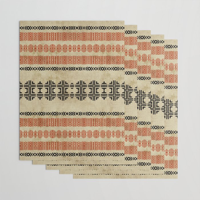 Orange Linen Mud Cloth Wrapping Paper Gallery Image 3