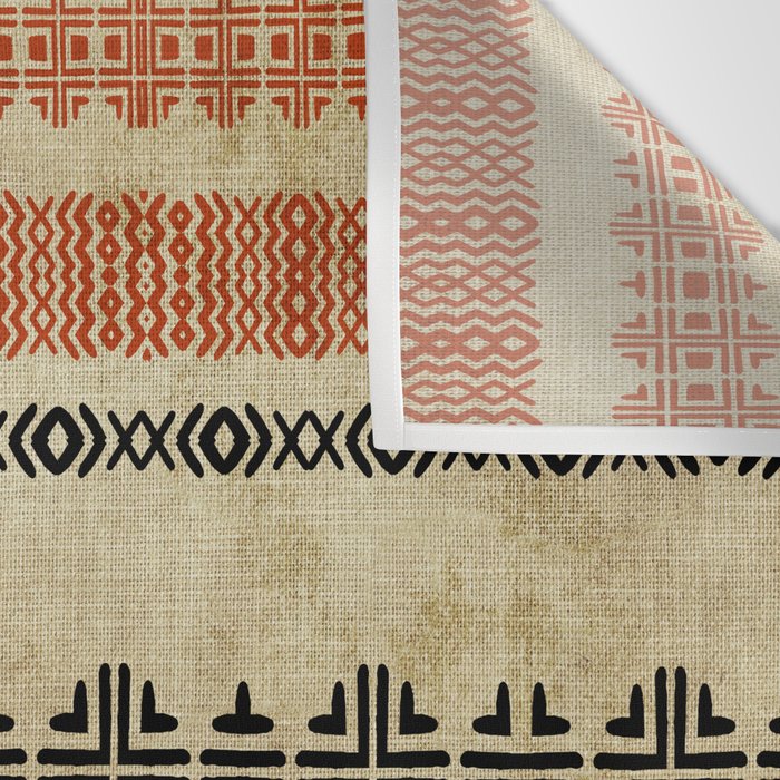 Orange Linen Mud Cloth Wall Tapestry Gallery Image 3