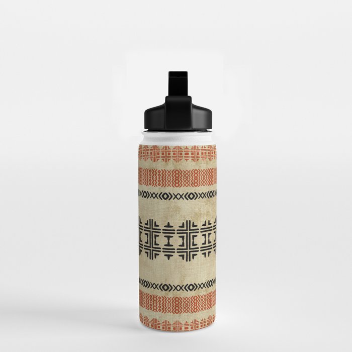 Orange Linen Mud Cloth Water Bottle Gallery Image 2