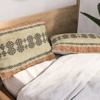 Orange Linen Mud Cloth Pillow Sham Gallery Image 2
