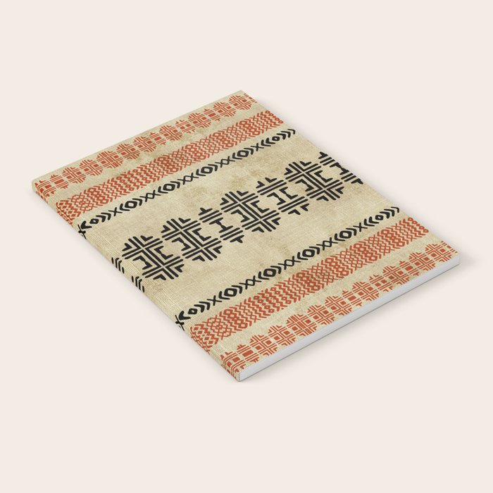 Orange Linen Mud Cloth Notebook Gallery Image 2