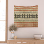 Orange Linen Mud Cloth Wall Tapestry Gallery Image 2