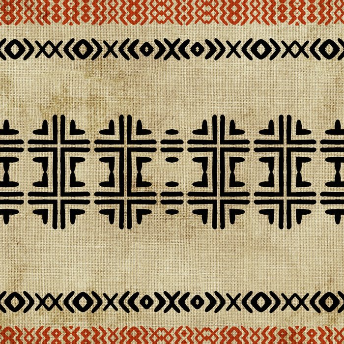 Orange Linen Mud Cloth Coffee Mug Gallery Image 2