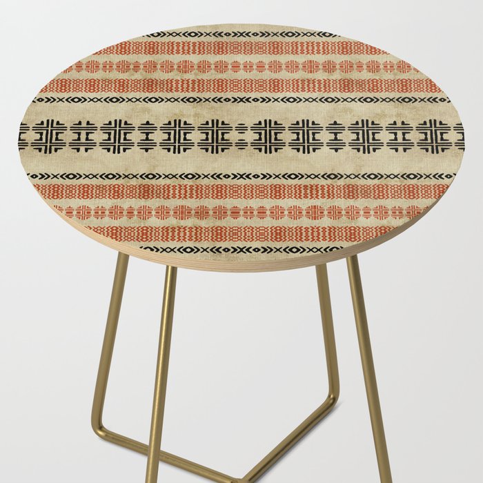 Orange Linen Mud Cloth Side Table Gallery Image 2