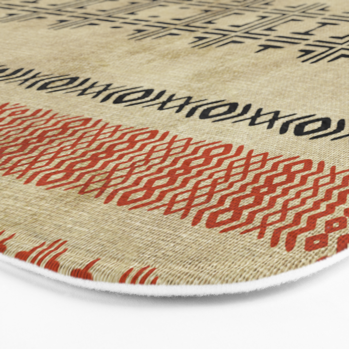 Orange Linen Mud Cloth Bath Mat Gallery Image 3