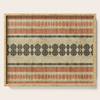 Orange Linen Mud Cloth Serving Tray Gallery Image 1