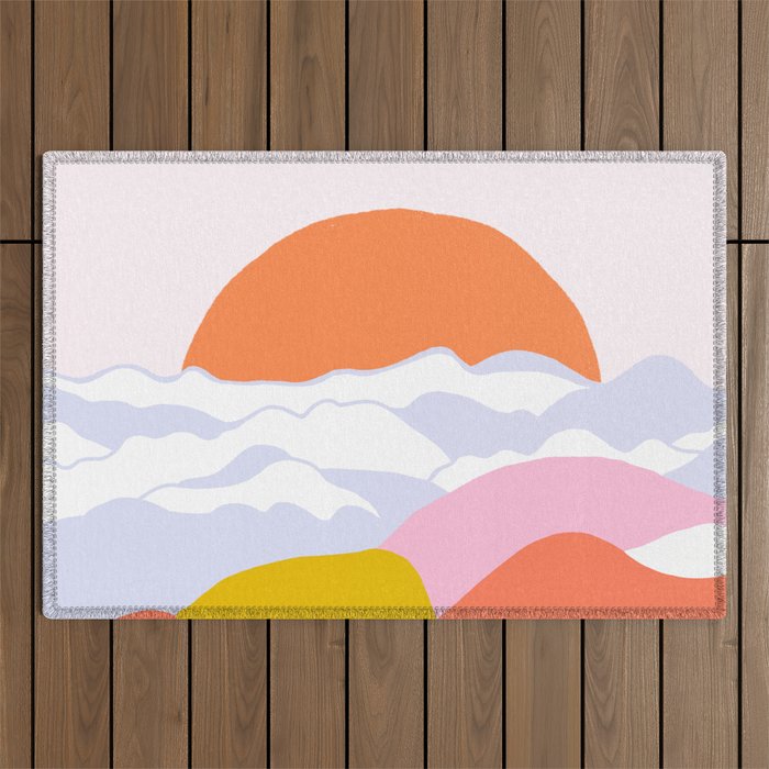 above the clouds Outdoor Rug Gallery Image 1