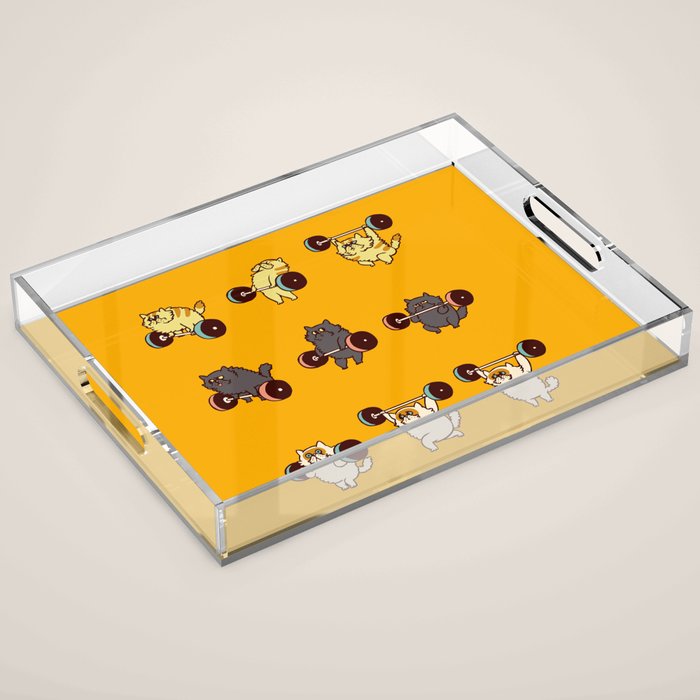 Olympic Lifting Cat Acrylic Tray Gallery Image 1