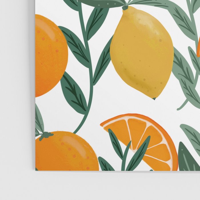 Citrus Fruit Pattern Lemons Oranges Botanical Design Poster Gallery Image 3