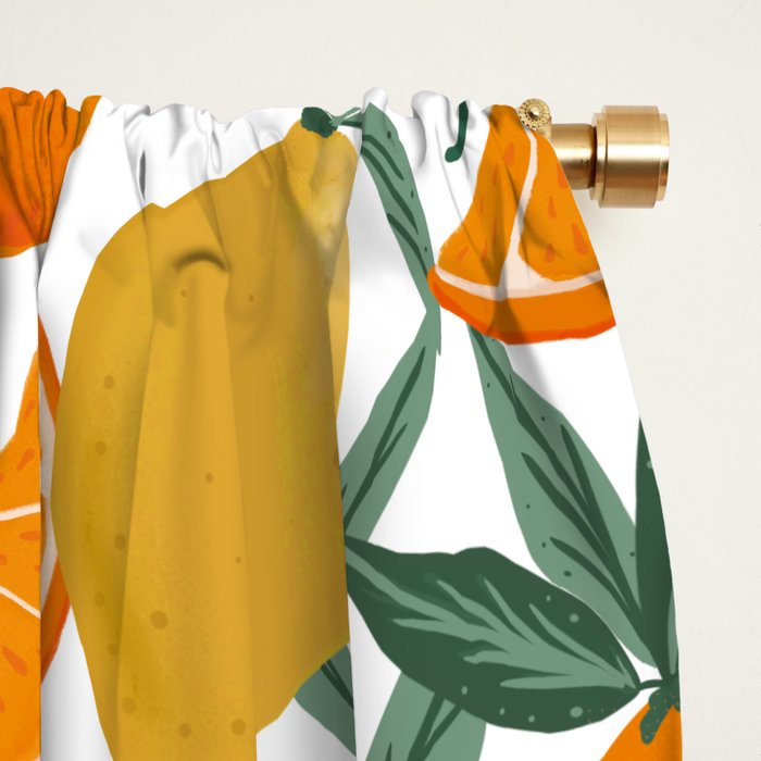 Citrus Fruit Pattern Lemons Oranges Botanical Design Window Curtain Gallery Image 2