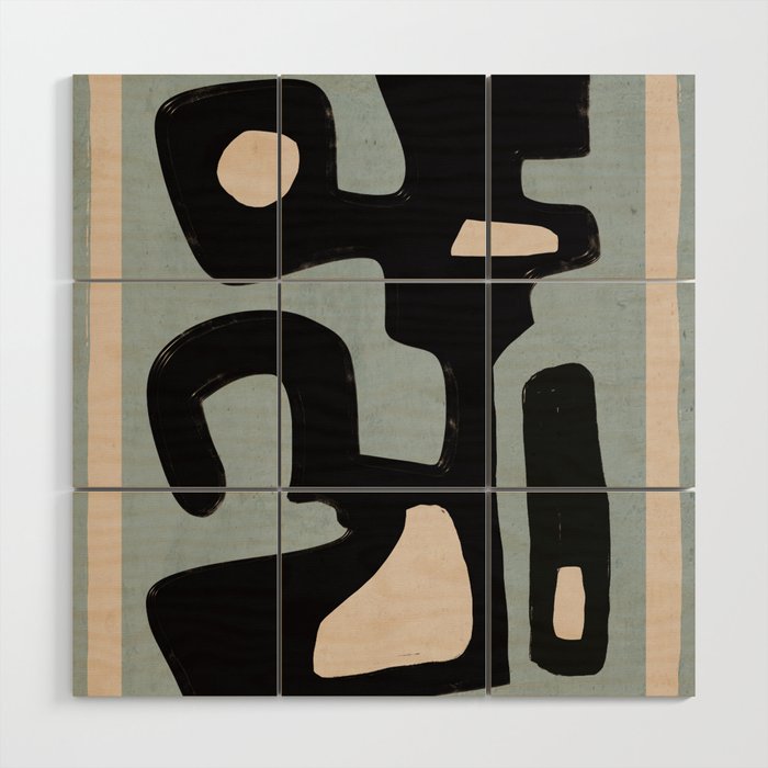 Modern Abstract Minimal Shapes 114 Wood Wall Art Gallery Image 1