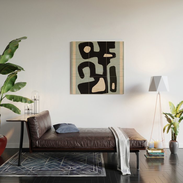 Modern Abstract Minimal Shapes 114 Wood Wall Art Gallery Image 2