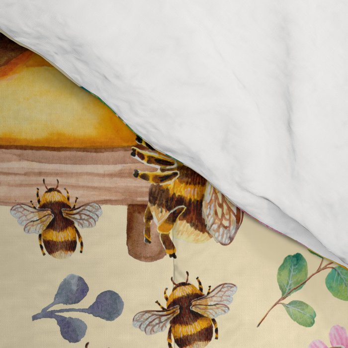 Bees with Flowers and Honey Comforter Gallery Image 4