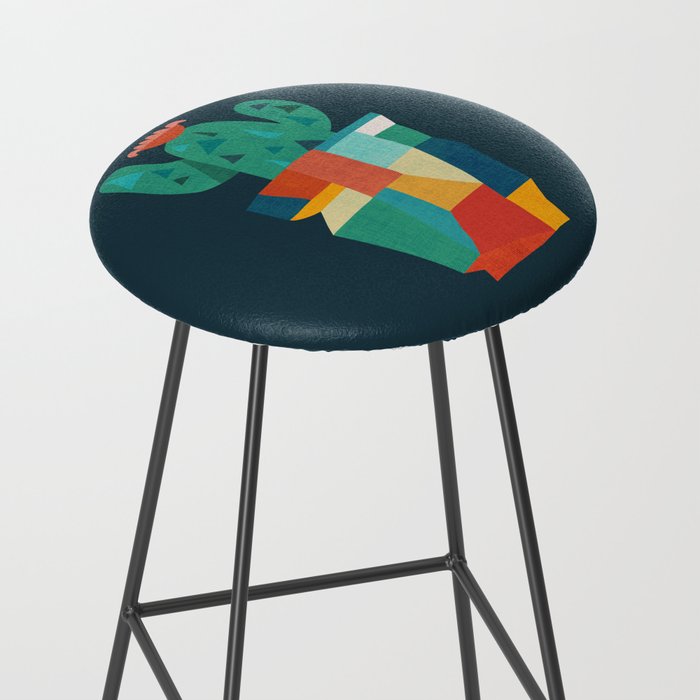 Blooming cactus in cracked pot Stool Gallery Image 2