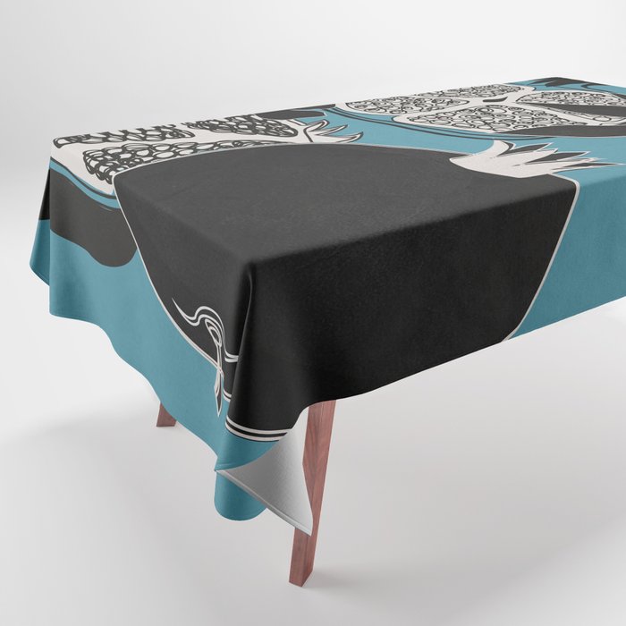 Line Art Pomegranates 4 Tablecloth Gallery Image 1