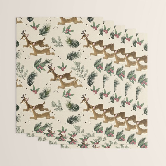 winter deer // repeat pattern Wrapping Paper Gallery Image 3