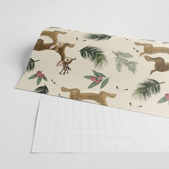 winter deer // repeat pattern Wrapping Paper Gallery Image 2