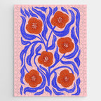 Bold Red Flowers And Blue Leaves Jigsaw Puzzle Gallery Image 1