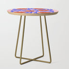 Bold Red Flowers And Blue Leaves Side Table Gallery Image 1