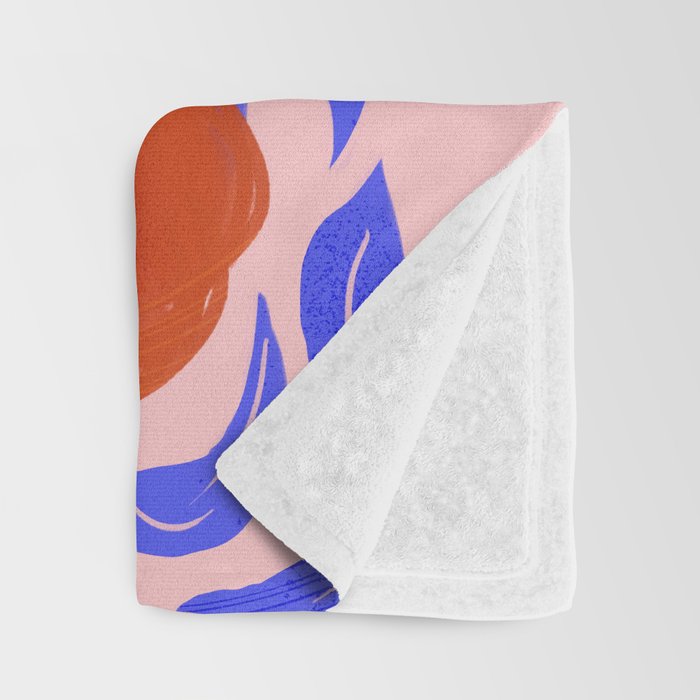 Bold Red Flowers And Blue Leaves Throw Blanket Gallery Image 3