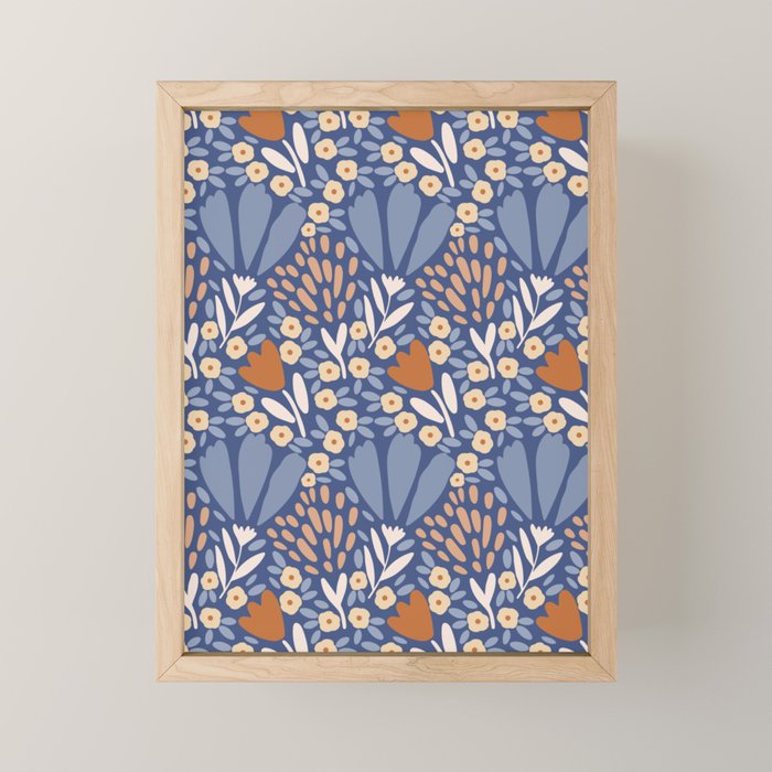 Winter Flower Field - Muted Colors Mini Art Print Gallery Image 1