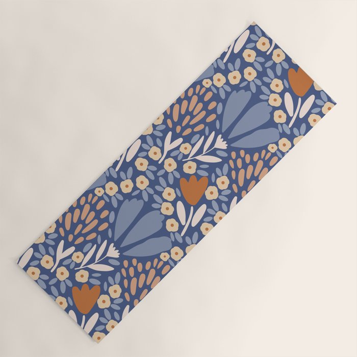 Winter Flower Field - Muted Colors Yoga Mat Gallery Image 1