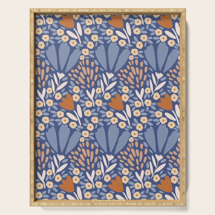 Winter Flower Field - Muted Colors Serving Tray Gallery Image 1