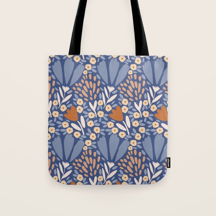 Winter Flower Field - Muted Colors Tote Bag Gallery Image 1