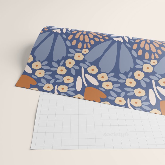 Winter Flower Field - Muted Colors Wrapping Paper Gallery Image 2
