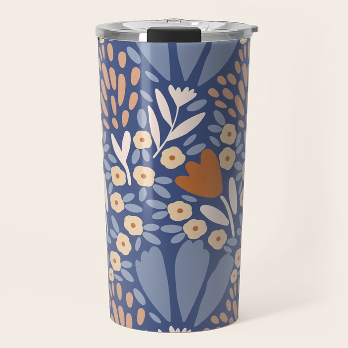 Winter Flower Field - Muted Colors Travel Mug Gallery Image 1