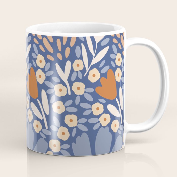 Winter Flower Field - Muted Colors Coffee Mug Gallery Image 1