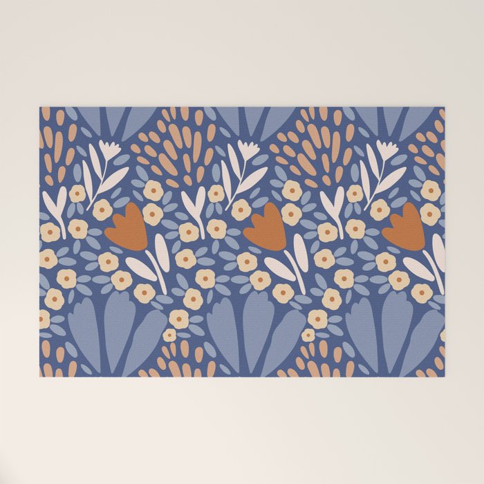 Winter Flower Field - Muted Colors Welcome Mat Gallery Image 1