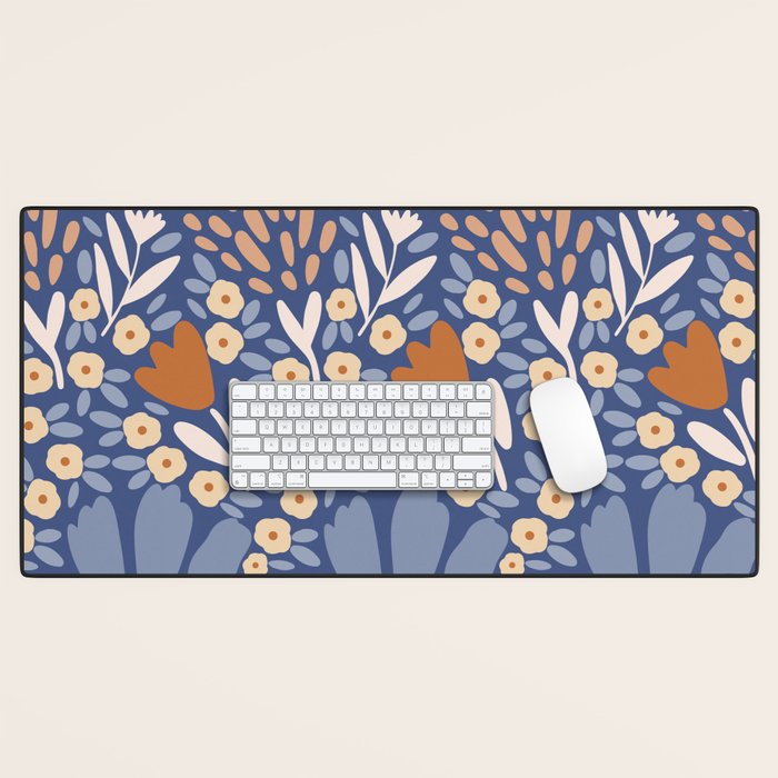 Winter Flower Field - Muted Colors Desk Mat Gallery Image 1