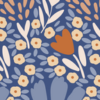 Winter Flower Field - Muted Colors Coffee Mug Gallery Image 2