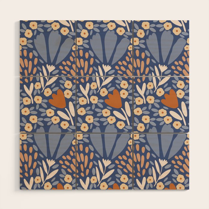 Winter Flower Field - Muted Colors Wood Wall Art Gallery Image 1