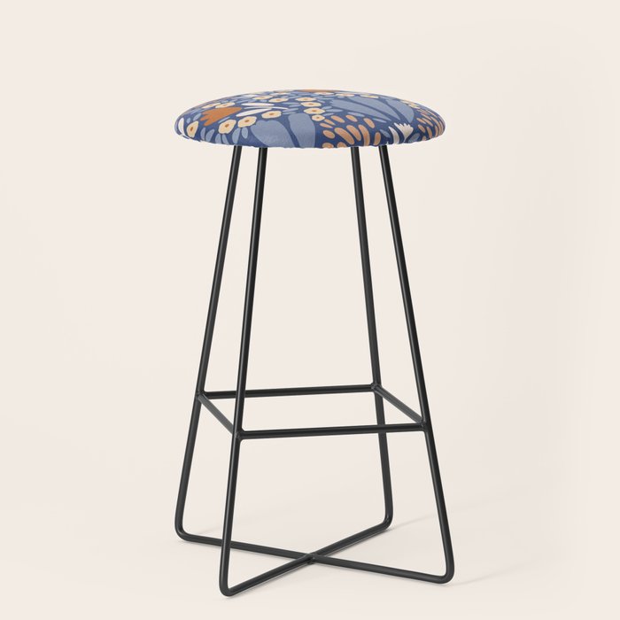 Winter Flower Field - Muted Colors Stool Gallery Image 1