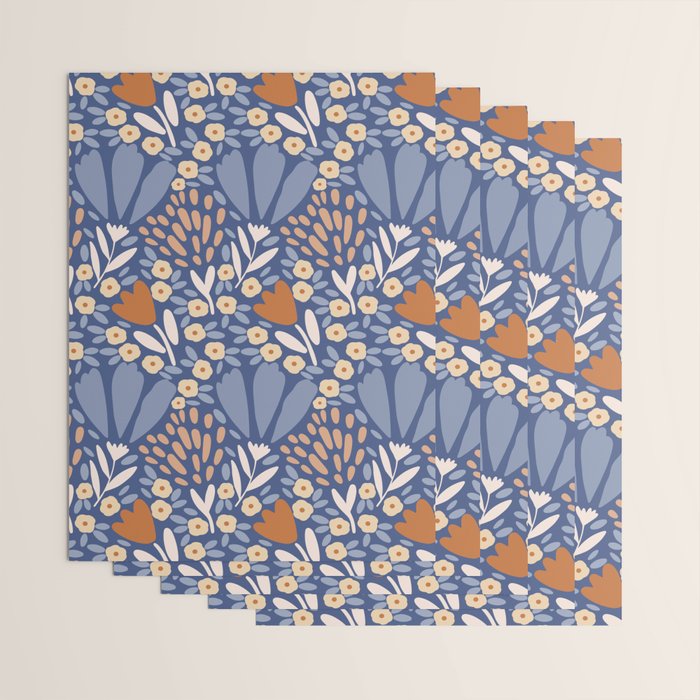 Winter Flower Field - Muted Colors Wrapping Paper Gallery Image 3