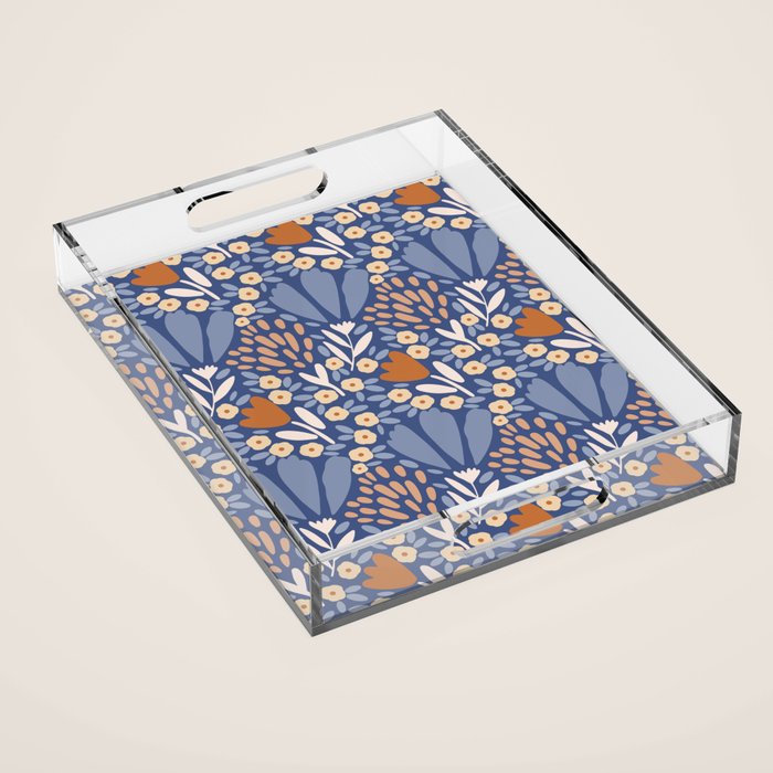 Winter Flower Field - Muted Colors Acrylic Tray Gallery Image 1