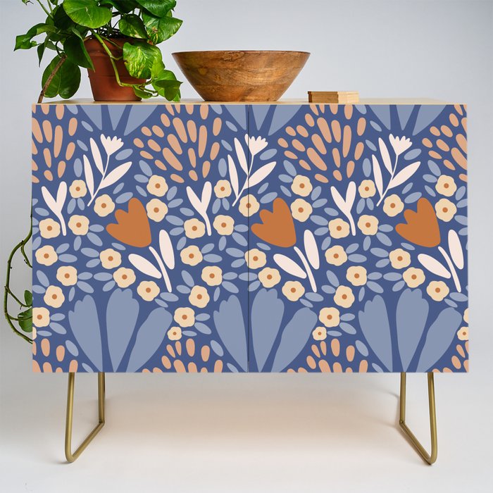 Winter Flower Field - Muted Colors Credenza Gallery Image 1
