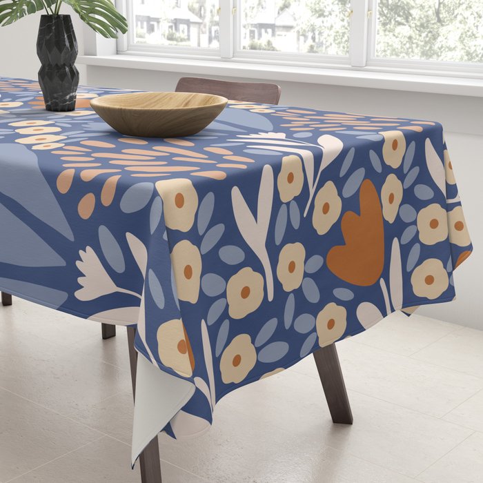 Winter Flower Field - Muted Colors Tablecloth Gallery Image 3
