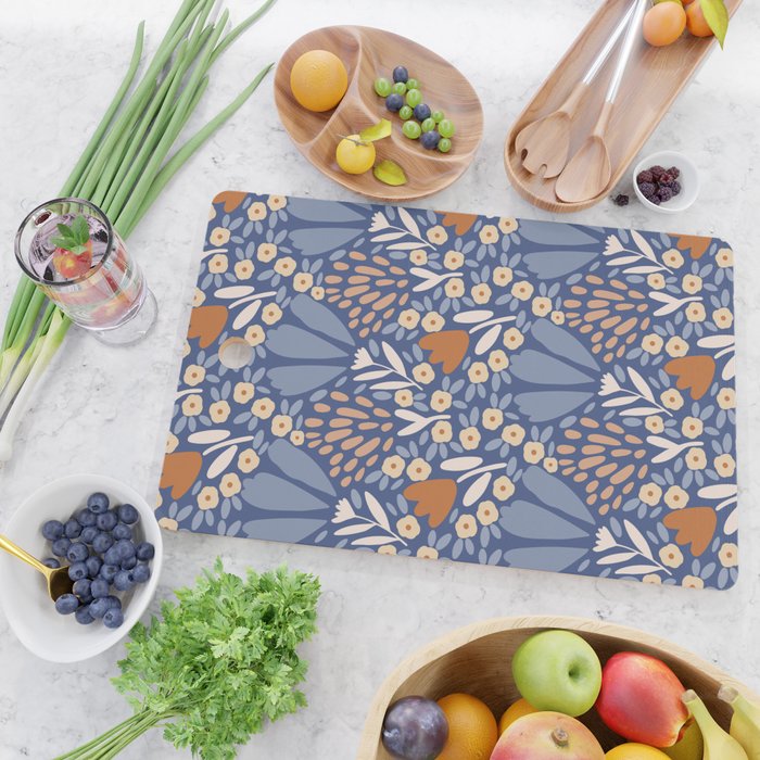 Winter Flower Field - Muted Colors Cutting Board Gallery Image 2