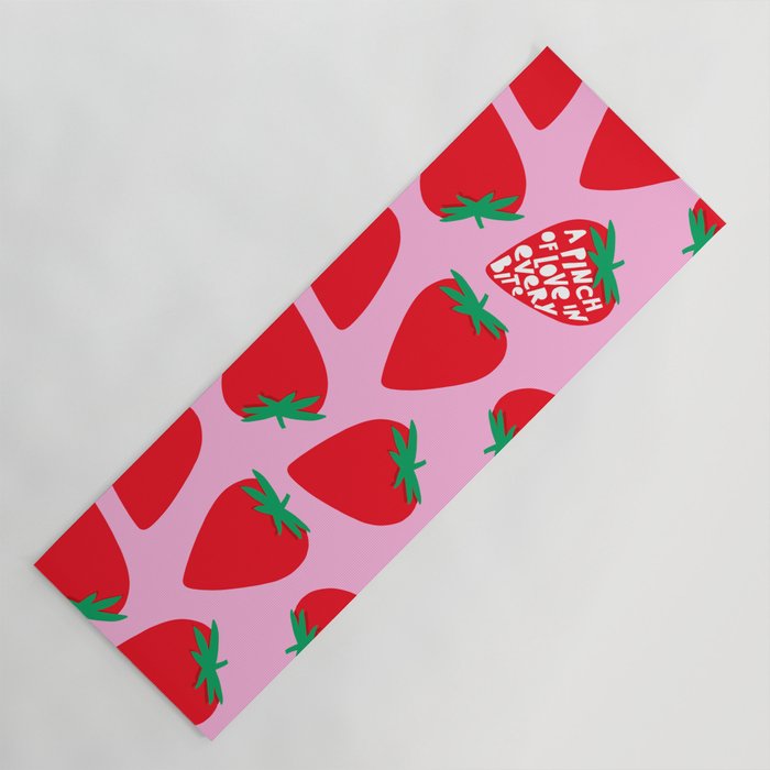 Big Strawberry Fruit with Cut-out Love words Yoga Mat Gallery Image 1